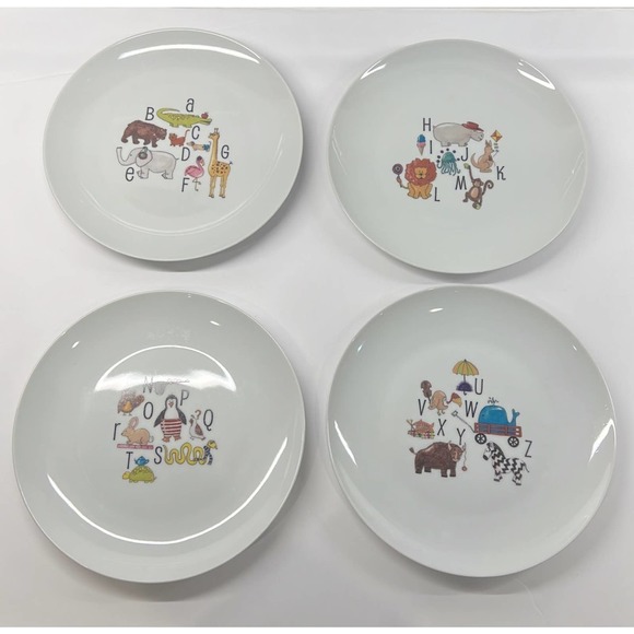 Dishique Dining Dishique Alphabet Zoo Animal Plates 4 Poshmark